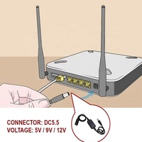 Minuteur de réinitialisation automatique portable 24h pour routeur WiFi, 5V-15V DC, avec fonction de redémarrage automatique et câble