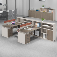 BGZ-226X Ensemble bureau et chaise de bureau avec design minimaliste en bois, poste de travail moderne avec écran pour usage commercial