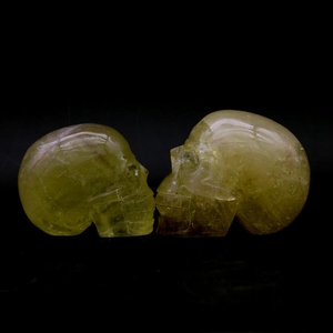 Adorno de calaveras de piedra de cristal de citrino natural, calaveras de decoración navideña - Product Image 2