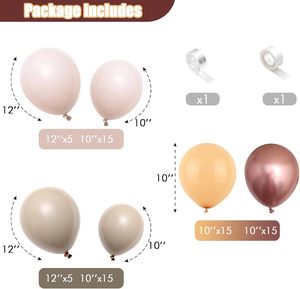 Neutral <strong>Nude</strong> Metallic Rose Gold Latex <strong>Balloon</strong> Arch Kit Boho <strong>Balloon</strong> for Birthday Baby Shower Wedding Party Decoration - Product Image 2