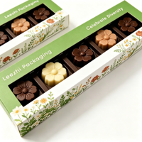 Caja de Papel con Tapa y Base con Acabado Brillante y Ventana Transparente de Plástico para Empacar Bombones, Trufas y Dulces
