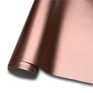 Gül altın saten metalik vinil Wrap kabarcık ücretsiz araba Styling için 1.52*17m