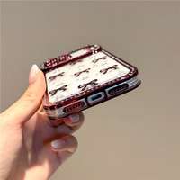 Coque de téléphone transparente avec nœud papillon en strass plaqué coréen pour iPhone 18 Pro Max 17 16 15, protection d'appareil photo, pare-chocs brillant en TPU