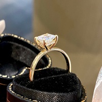 Anillo de Diamante Cultivado en Laboratorio de Oro Sólido de 18K Xinfly, 1 Quilate, Corte Princesa, Anillo de Compromiso y Boda, Certificado IGI, Doble Certificado, Oro Pesado