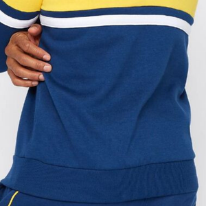 Sudaderas deportivas de felpa francesa de algodón 100% para hombre, diseño de bloque de color bordado con cuello levantado, ropa de invierno - Product Image 6