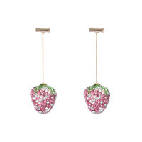 Boucles d'oreilles en diamant rouge pomme fraise cerise coréennes, boucles d'oreilles pour femmes, boucles d'oreilles à la mode fraise, boucles d'oreilles de conception tendance, vente en gros