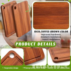 Juego de tablas de cortar de madera rectangulares de doble cara para servir carne y queso - Product Image 2