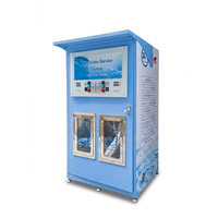 Máquina Expendedora de Agua Pura RO Fría y a Temperatura Ambiente con Refrigeración por Compresión Automática y Dos Ventanas de Llenado