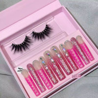 Faux ongles longs de luxe en acrylique faits à la main, 10 pièces, échantillon personnalisé, vente en gros
