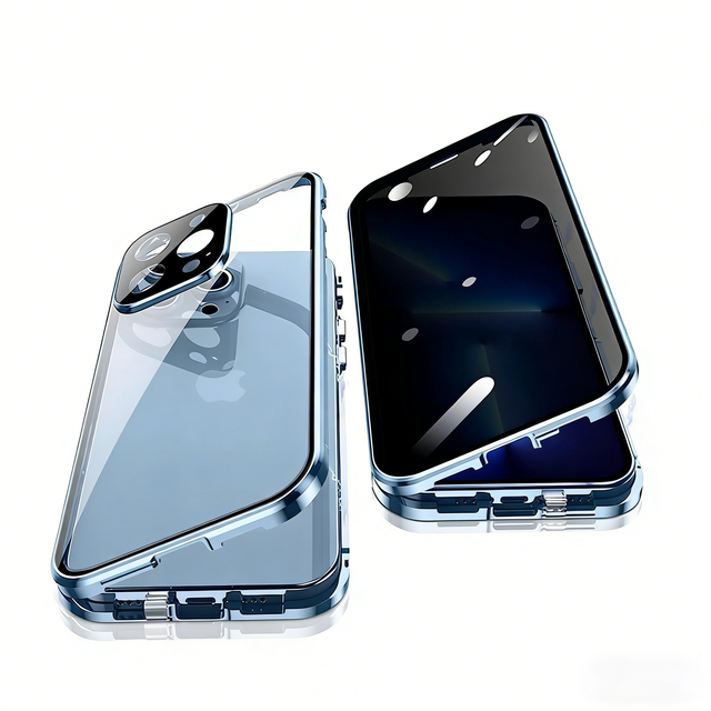 Aluminum Metal Frame Shell Magnetic 360 Full-Body Double Sided Protector Phone Case for iPhone 17 16 15 14 13