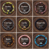 Bracelet Perlé Naturel à Fil Unique Unisexe, Pierre Énergétique Spirituelle Guérisseuse, Bijou Tendance et Mode, Idéal Cadeau