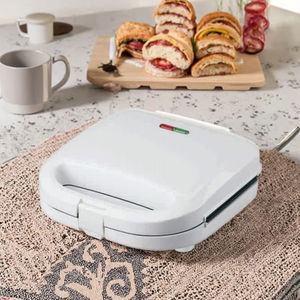 <span class=keywords><strong>Tostadora</strong></span> Eléctrica Automática para Sándwiches de 2 Rebanadas, con Termostato Ajustable, Placas Antiadherentes, 750W, Fácil de Usar - Product Image 1