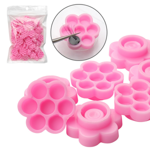 ถ้วยกาวติดขนตาปลอมแบบใช้แล้วทิ้ง 7 รู สีสันสดใส สำหรับต่อขนตา - Product Image 2
