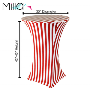 Màu đen và trắng sọc đỏ trắng sọc Spandex căng được trang bị chống nhăn highboy hoặc Bistro bảng Cocktail bảng Bìa - Product Image 5