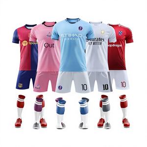 Setelan Sepak Bola Kustom DIY Lengan Pendek Pria Wanita Dewasa Mahasiswa Jersey Pelatihan Kompetisi Seragam Tim Poliester - Product Image 1