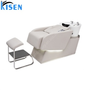 Fauteuil de lavage de cheveux Kisen confortable en cuir PU pour hommes et femmes, design moderne, avec bac à shampoing - Product Image 6