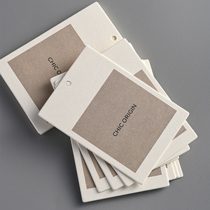 Etichette di abbigliamento tessuto di cotone per abbigliamento Custom Hang tag String Loop per vestiti di marca con Logo - Product Image 4