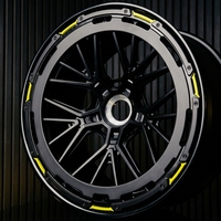 Jantes forgées sur mesure en 2 parties 6061-T6 avec anneau aérodynamique 19 20 21 22 pouces, design maillé, jantes en alliage compatibles avec le style CR13 AERO+ V2
