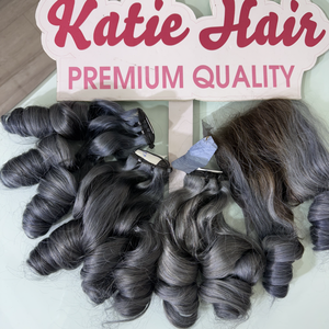 Extensiones vietnamitas de lujo rectas/onduladas naturales de 100g Paquetes de cabello crudo virgen de doble estiramiento Extensiones de cabello humano de color personalizado - Product Image 6