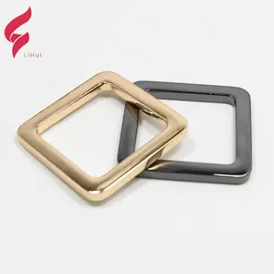 Customized Handbag Making Accessories Fittings Alloy Adjuster Ring Metal Bag Parts Square Ring for Handbags