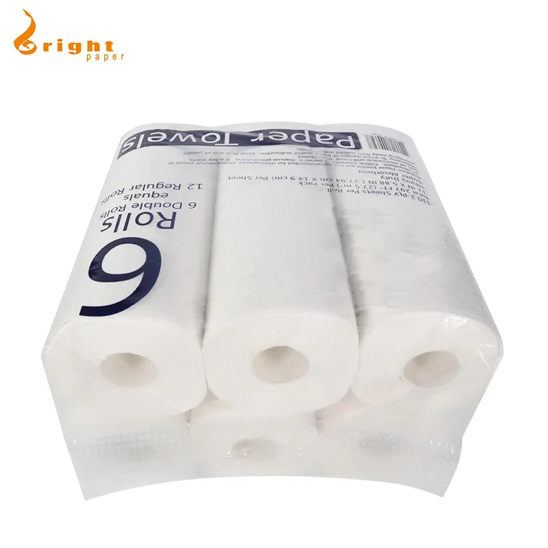 China Supplier Hand Paper Towel Rolls Thicker Non-Woven Cleaning White Hardwound Kitchen Tissue Paper