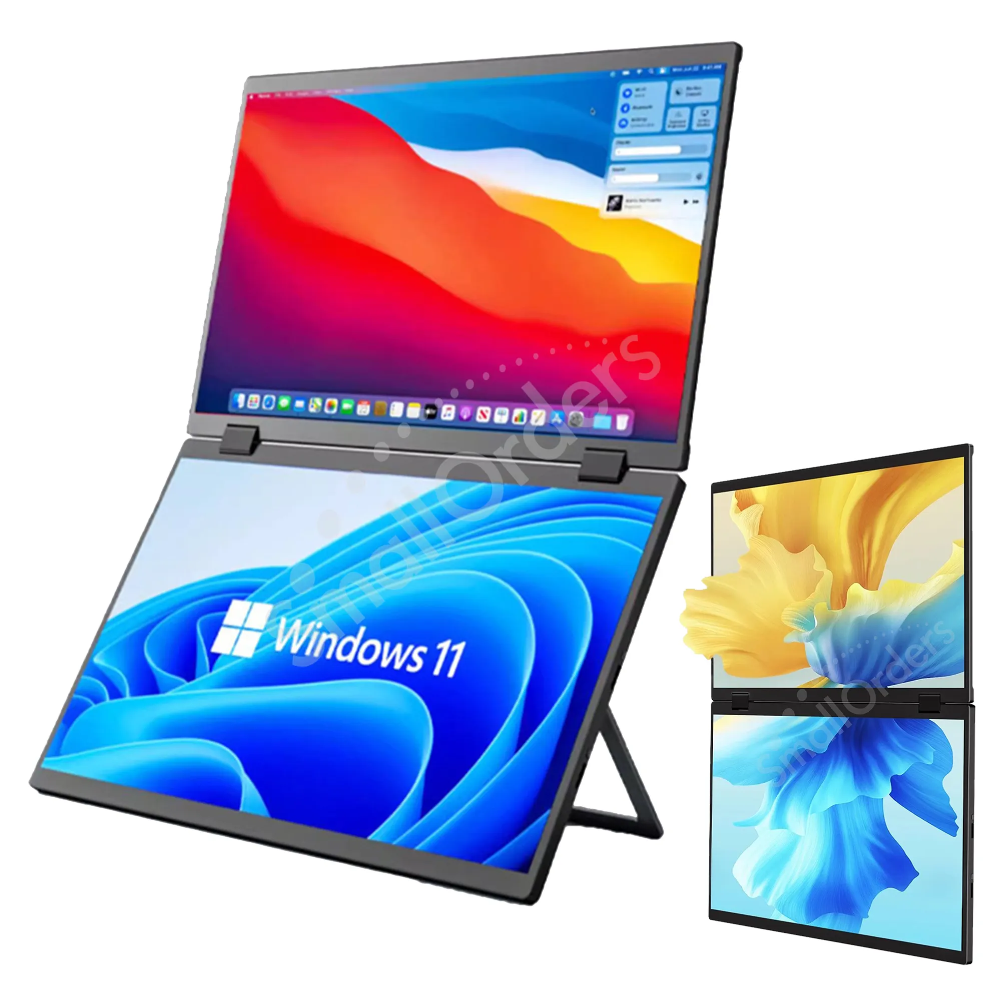Novità 2024 nuove idee di prodotto 2024 rotazione libera pieghevole doppio schermo espandere interruttore esterno portatile FHD schermo