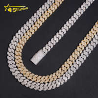 Chaîne et bracelet Miami Cuban Link en laiton, sertis de 3 rangs de pierres Moissanite VVS de 10 mm, certifiées GRA, prix de gros