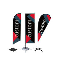 Drapeau en forme de plume, tissu polyester, mât en fibre de verre, impression par transfert thermique, logo personnalisé, portable, promotion sportive et plage