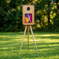 Coque magnétique en bois pour iPad, cabine photo portable pour tablette avec étui de transport pour location événementielle (mariages, fêtes)