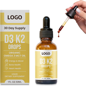 Adult <b>Vitamin</b> D3 K2 <b>Liquid</b> Drops with Organic Omega 3 MCT Oil for Bone Health Immune Support & Calcium Absorption - Product Image 1