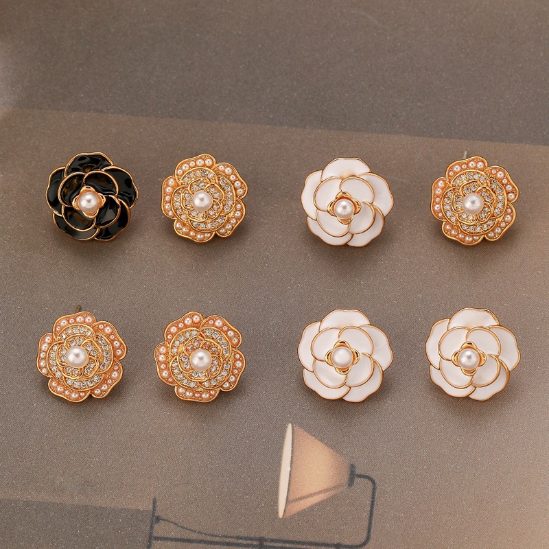 chanel steel earrings