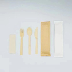 Ensemble de couverts en bambou jetables | 100% Ustensiles de fête biodégradables compostables et personnalisables entièrement naturels et écologiques - Product Image 3