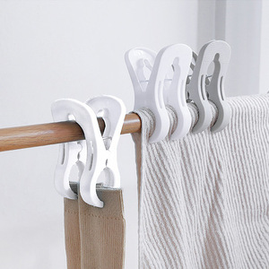 <b>Plastic</b> Garment Clip White Gray Blue Multi Functional Clothes Drying Clip For Bed Sheet And <b>Curtain</b> Use - Product Image 1