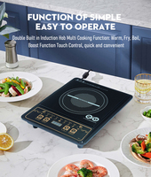 Surface de cuisson à induction invisible Smart Technology 1500W ultra-mince avec verrouillage de sécurité Cuisinière à induction