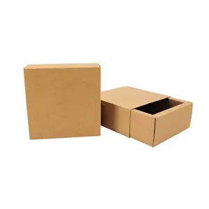 Cardboard Drawer Box Custom Printing Soft Cardboard Brown Kraft Paper Durable Drawer Gift Paper Box Packaging