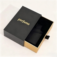 Boîte à parfum personnalisée avec logo, dorure à chaud, huile essentielle, emballage de luxe pour parfum, boîte cadeau carrée à tiroir, éponge recyclable