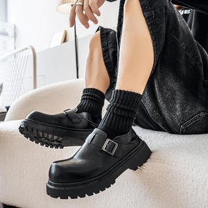 Zapatos formales de otoño para hombre, elegantes y que se pueden usar con calcetines de punta cerrada y medio atados. Zapatos de vestir y Oxfords de cuero para hombre. - Product Image 2