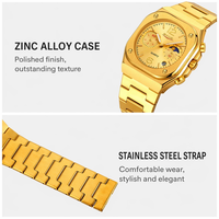 Jam Tangan Quartz Pria VVS Fashionable Tali Baja Luminescent Tahan Air Multifungsi untuk Bisnis