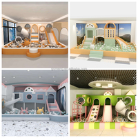 Équipement de terrain de jeu intérieur personnalisable, souple et sûr, ensemble de jeux avec toboggan et structure d'escalade pour enfants, adapté aux garderies