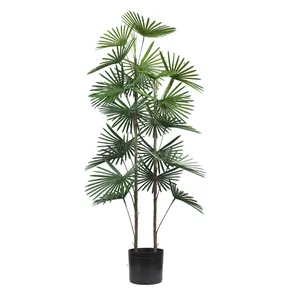Hoja Verde de plástico para decoración de jardín, árbol artificial para interior y exterior, palmera, venta al por mayor