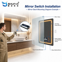 Interrupteur tactile à six touches avec écran LCD pour miroir, 12V/24V 5A, dégivreur radar CCT progressif pour miroir de courtoisie - Vente en gros