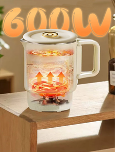 กาต้มน้ำไฟฟ้าแบบพกพา800มล. หม้อทำอาหารสแตนเลสเก็บความอบอุ่นขนาดเล็กพร้อมการควบคุมทางกลสำหรับการใช้งานกลางแจ้ง - Product Image 5