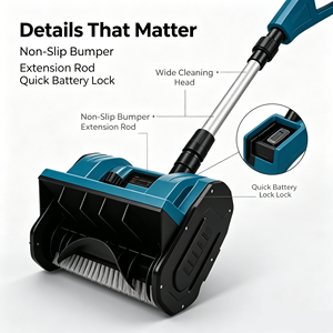 Outil de déneigement électrique portatif à piles avec moteur sans balais pour le balayage de la neige sur les routes et les trottoirs - Product Image 3