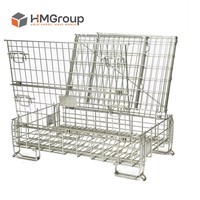 Conteneur en treillis métallique galvanisé pliable pour entrepôt, grande capacité, pour le stockage des bouteilles de vin