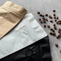 Sachet à café à soufflet latéral imprimé sur mesure, pochette d'emballage en aluminium refermable pour grains de café