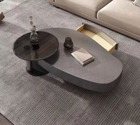 Table basse créative en acier inoxydable noir pour hôtel et salon