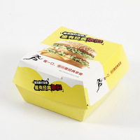 Boîte à hamburger auto-assemblable en gros avec impression personnalisée, boîte à burger en papier kraft écologique et recyclable