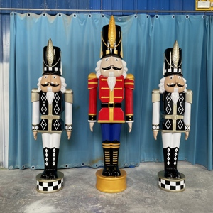 户外玻璃纤维胡桃夹子国王雕塑，用于圣诞节活动装饰，防水防腐，大尺寸，室内/室外皆可使用 - Product Image 6