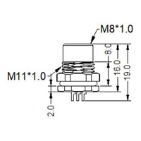 Connecteurs circulaires M12 étanches pour automobile, 4 broches, femelle, avec câble de codage pour panneau avant, capteur et montage sur circuit imprimé