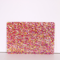 Feuille d'acrylique coulée scintillante 1/8 avec points dorés magenta pour découpe laser, accessoires capillaires, marque-pages, sous-verres et cadeaux personnalisés